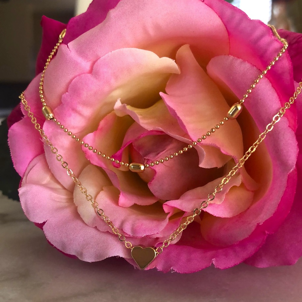 ONE LEFT! Gold Dotted Heart Chocker